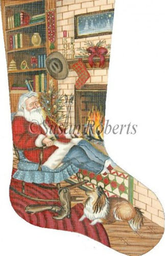 Cowboy Santa Needlepoint Stocking Canvas