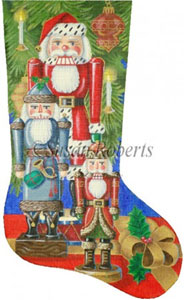 Santa Nutcrackers Needlepoint Stocking Canvas