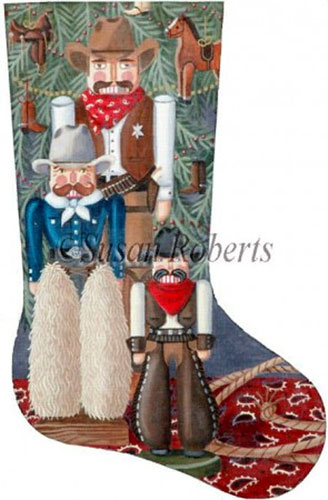 Cowboy Nutcracker Needlepoint Stocking Canvas