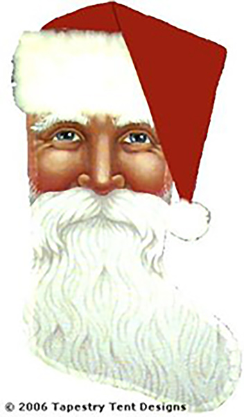 Santa Face Needlepoint Stocking Canvas