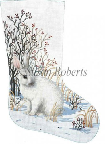 Snow Bunny - 18 Count Needlepoint Stocking Canvas