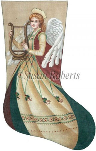 Flowing Angel Needlepoint Stocking Canvas