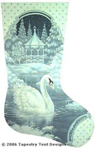 Swan Needlepoint Stocking Canvas