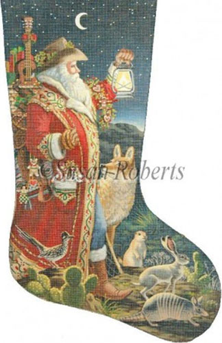 Southern Santa - 13 Count Needlepoint Stocking Canvas