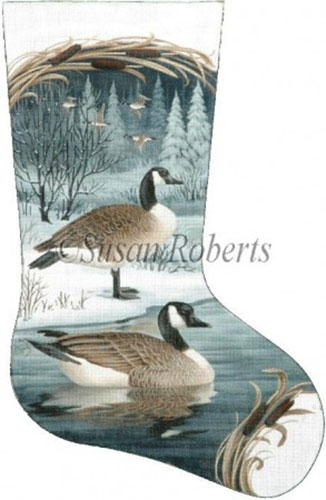 Canadian Geese Needlepoint Stocking Canvas