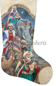 The Three Kings Hand Painted Needlepoint Stocking Canvas