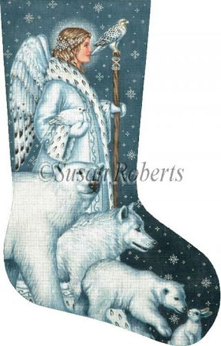 Arctic Angel Hand Painted Needlepoint Stocking Canvas