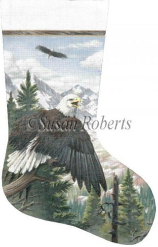 Eagle Hand Painted Needlepoint Stocking Canvas