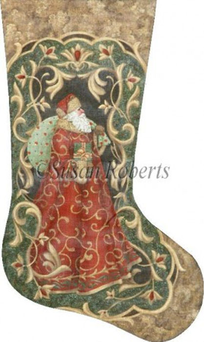 NeedlepointUS: Vintage Santa Hand Painted Needlepoint Stocking Canvas ...