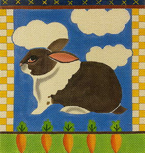 Barbara Eyre Needlepoint Designs - Hand-painted Canvas - Rabbit Dreams