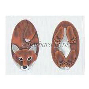 Barbara Eyre Needlepoint Designs - Hand-painted - Fox Scissors Case Canvas