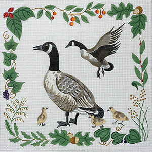 Barbara Eyre Needlepoint Designs - Hand-painted Canvas - Canadian Geese