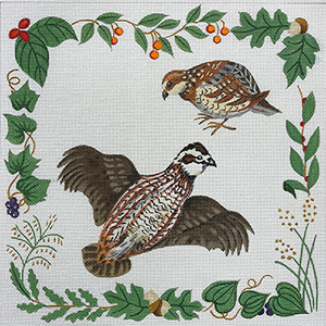 Barbara Eyre Needlepoint Designs - Hand-painted Canvas - Bob White
