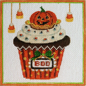 Halloween Cupcake Hand-painted Needlepoint Canvas