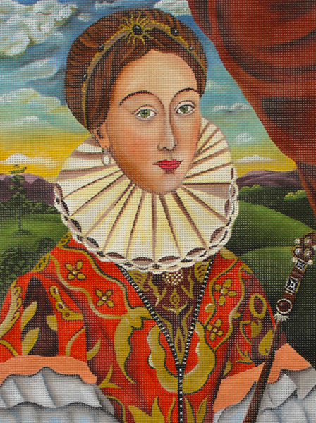 The Queen of Everything Hand Painted Needlepoint Canvas by Catherine Nolin