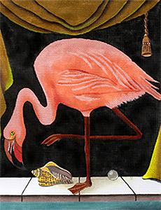 Flamingo Hand-painted Needlepoint Canvas