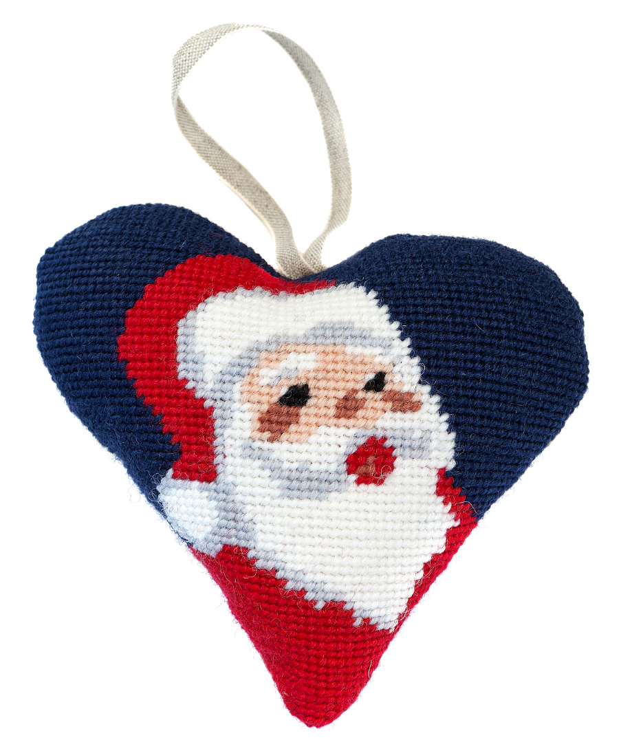 NeedlepointUS: Santa Needlepoint Ornament Kit, Ornaments, CNSantaHO
