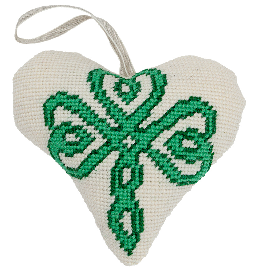 NeedlepointUS: Celtic Shamrock Needlepoint Ornament Kit, Ornaments