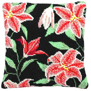 Stargazer Lily Needlepoint Herb Cushion Kit