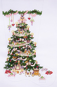 Princess Tree Hand-painted Christmas Stocking Canvas