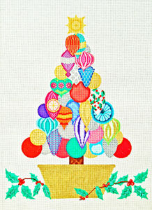 Christmas Tree - Hand Painted Needlepoint Canvas from Trubey Designs