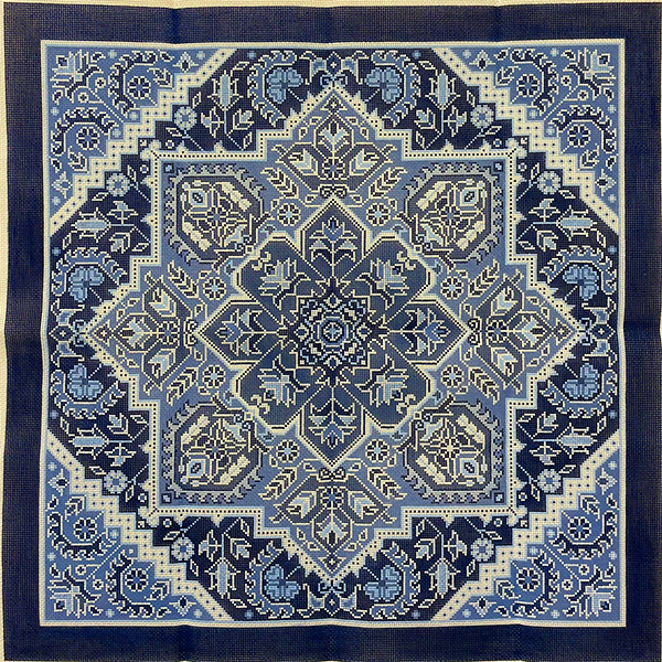 Heriz Blue and White Pillow/Cushion