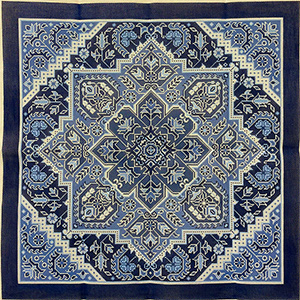Heriz Blue and White Pillow/Cushion