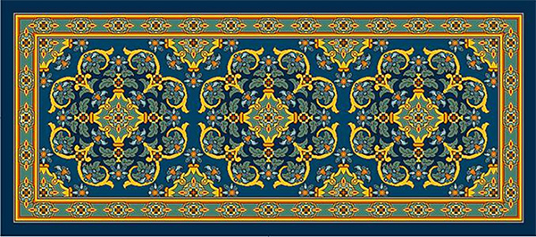 Tuscany Runner (Blue, Caramel & Green)