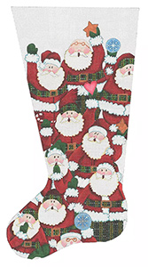 Simple Santa Stocking - Hand Painted Needlepoint Canvas from dede's Needleworks