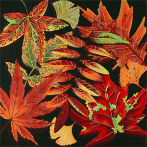 Harvest Leaves - Hand Painted Needlepoint Canvas from dede's Needleworks