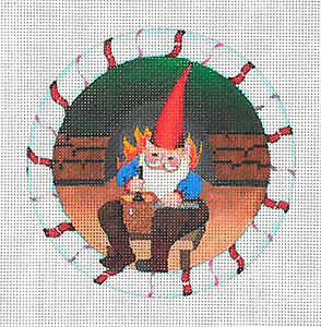 Little Mountain Men B - Hand Painted Needlepoint Canvas from dede's Needleworks