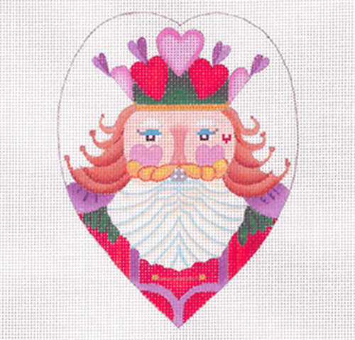 Sweetheart Nutcracker - Hand Painted Needlepoint Canvas from dede's Needleworks