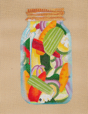 Jardiniere - Hand Painted Needlepoint Canvas from dede's Needleworks