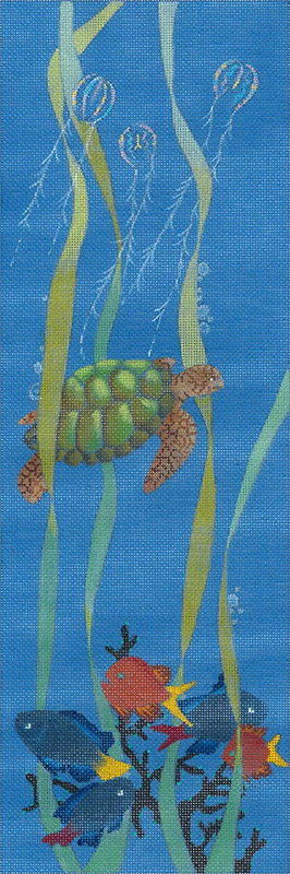 Sea Turtle - Hand Painted Needlepoint Canvas from dede's Needleworks