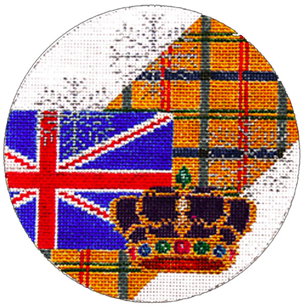 England Ornament - Hand Painted Needlepoint Canvas from Trubey Designs