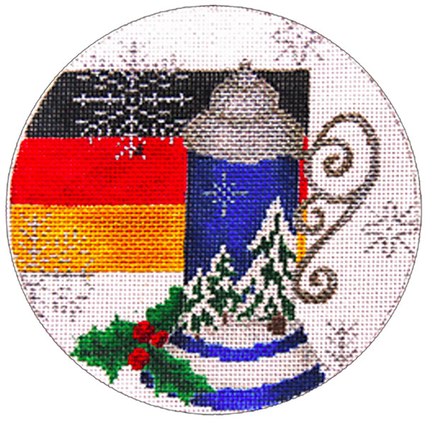 Germany Ornament - Hand Painted Needlepoint Canvas from Trubey Designs