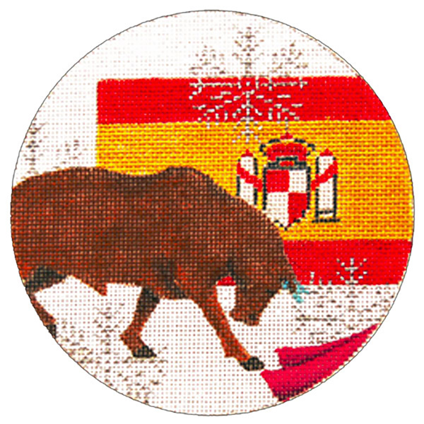 Spain Ornament - Hand Painted Needlepoint Canvas from Trubey Designs