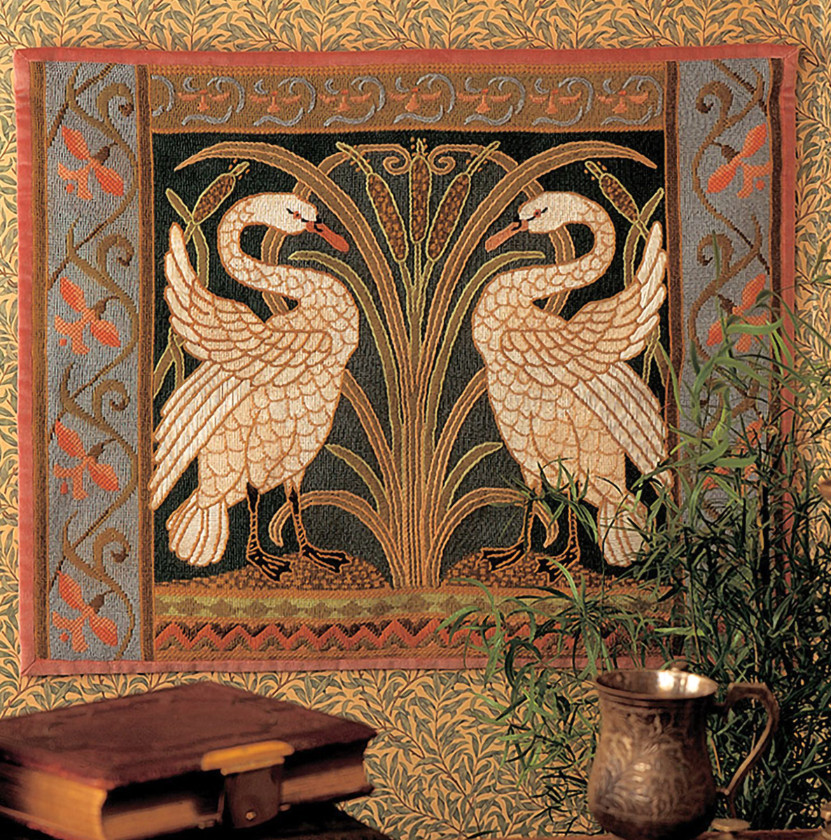 NeedlepointUS: Swans Wall Hanging Kit from Glorafilia, Tapestry Kits, GL4174