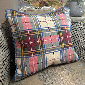 Glorafilia Needlepoint - Glorafilia Pink Tartan Cushion Kit