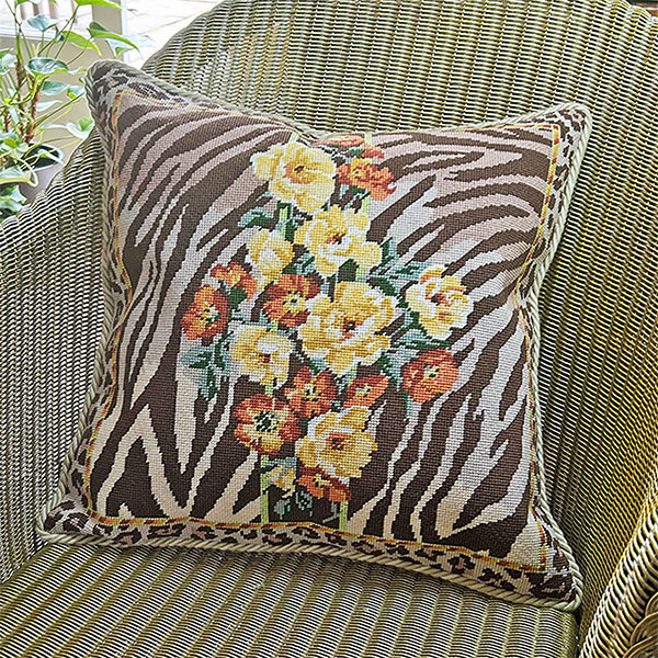 Glorafilia Needlepoint - Tiger Floral Cushion Kit