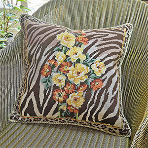 Glorafilia Needlepoint - Tiger Floral Cushion Kit