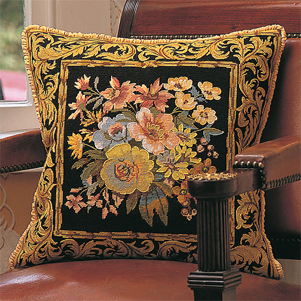Glorafilia Needlepoint - Versailles Flowers Maron Cushion Kit