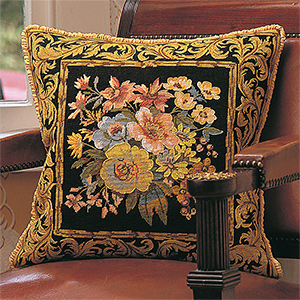 Glorafilia Needlepoint - Versailles Flowers Maron Cushion Kit