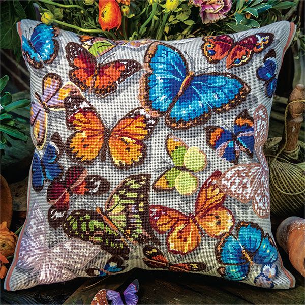 Glorafilia Needlepoint - Butterflies Cushion Kit