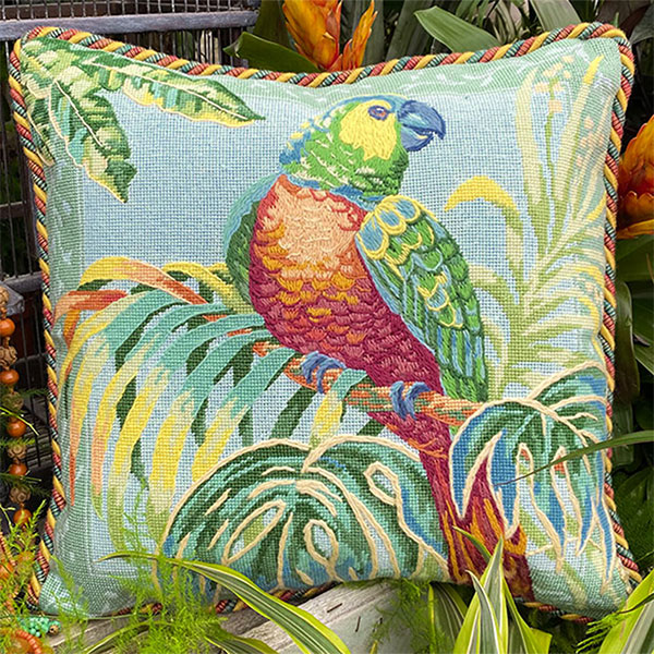 Glorafilia Needlepoint - Tropical Parrot Cushion Kit