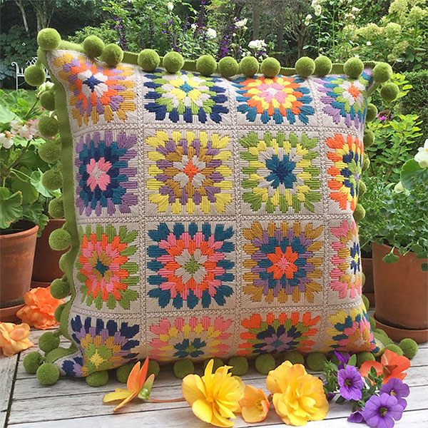 Glorafilia Needlepoint - Granny Squares Cushion Kit