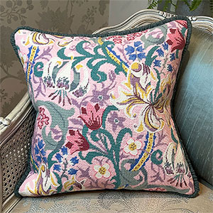 Glorafilia Needlepoint - William Morris Lily Rose Pink Cushion Kit