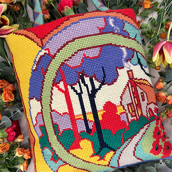 Glorafilia Needlepoint - Clarice Cliff Tote Bag #4