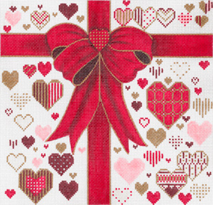 Red Ribbons with Hearts (Small) by Sharon G
