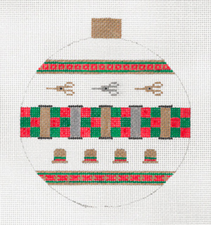 Stitcher's Ornament Green & Red by Sharon G